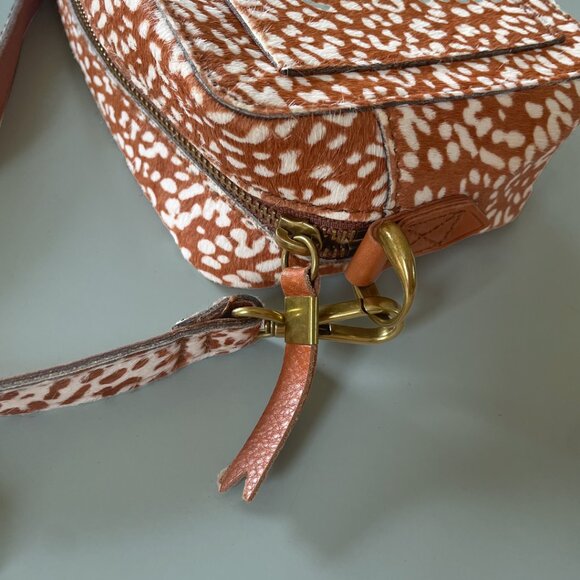 The Transport Camera Bag : Animal Spot Calf Hair in Toffee Multi - Picture 2 of 5